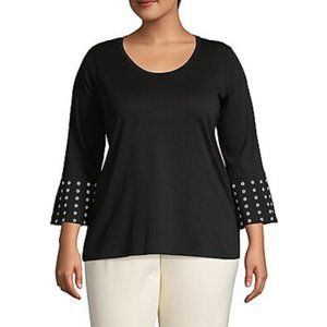 Michael Kors Floral Grommet Bell Sleeve Blouse